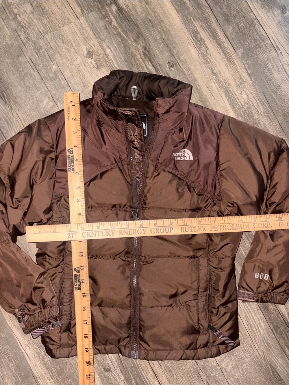 The North Face Chocolate Brown Puffy Down Jacket girls small
